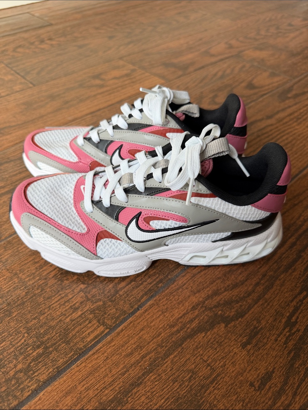 Nike Women's Zoom Air Pink, White & Gray Mesh Running Sneakers